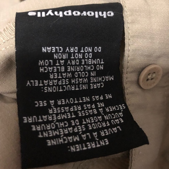 Chlorophylle short sleeve button down shirt. Beige size small - Picture 6 of 6